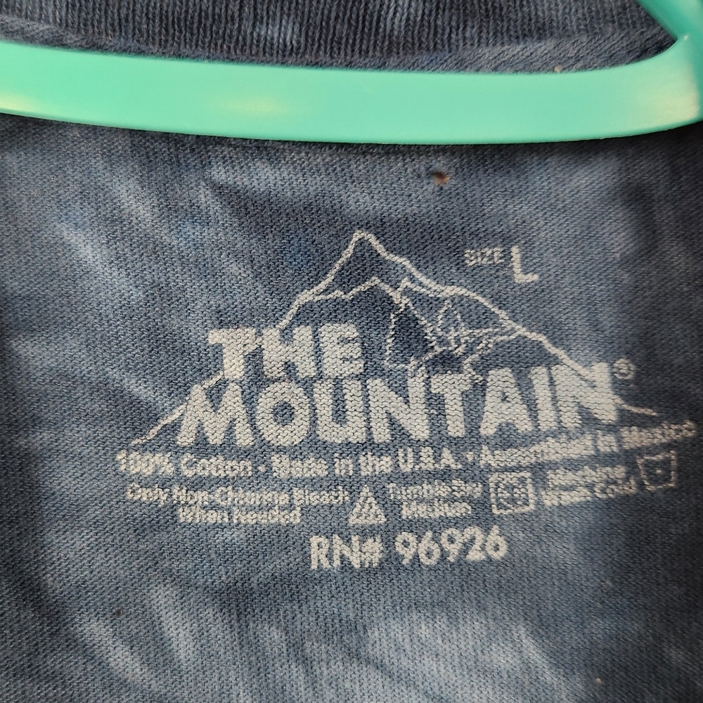 The Mountain Blue Tie-Dye Eagle T-Shirt Kids Boys Girls Large Outdoors Hiking - Picture 6 of 10